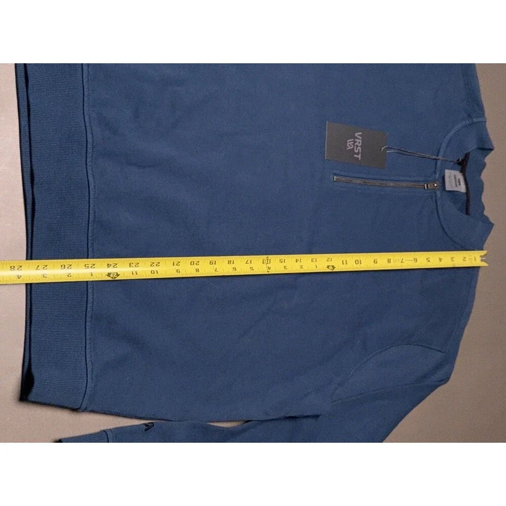 VRST Men's 1/4 Zip Pullover Long Sleeves Teal Blue Sweatshirt Medium NWT
